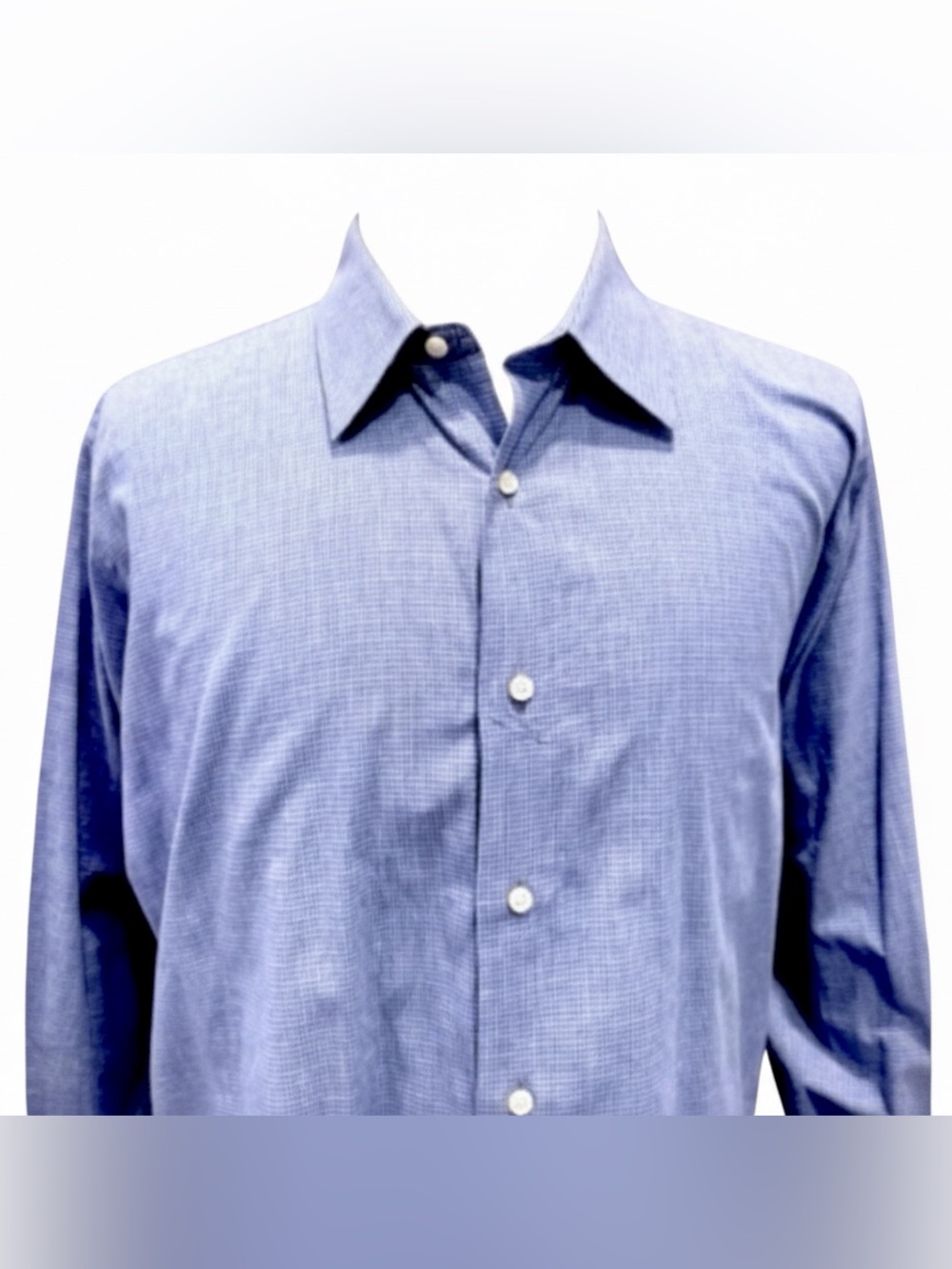 Tom James ‘Royal Classic’ Men’s Dress Shirt. Blue, White. 17” Neck - Picture 7 of 8